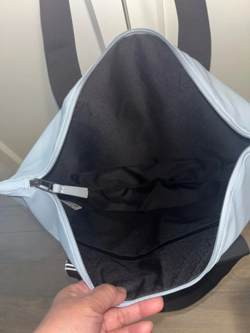 Rains Powder Blue Tote with Black Straps - Picture 6 of 10